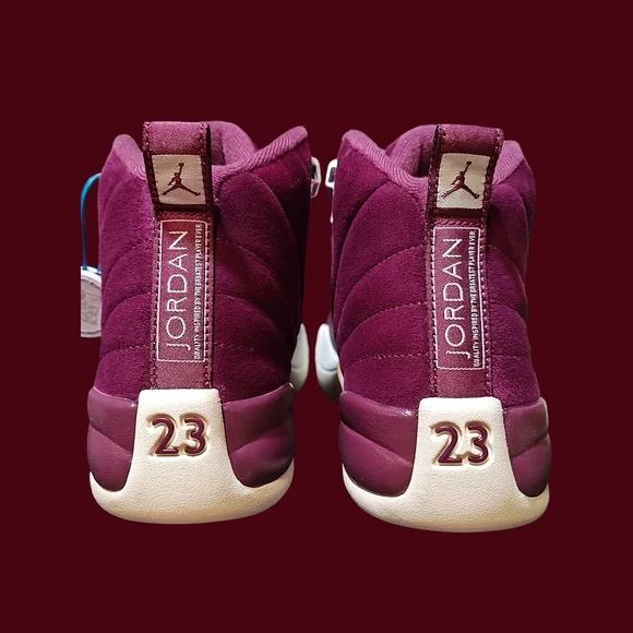🚻6.5Y US—Air Jordan 12 Retro BG 2017 [BORDEAUX/SAIL–METALLIC SILVER] 153265–617 - Picture 6 of 11